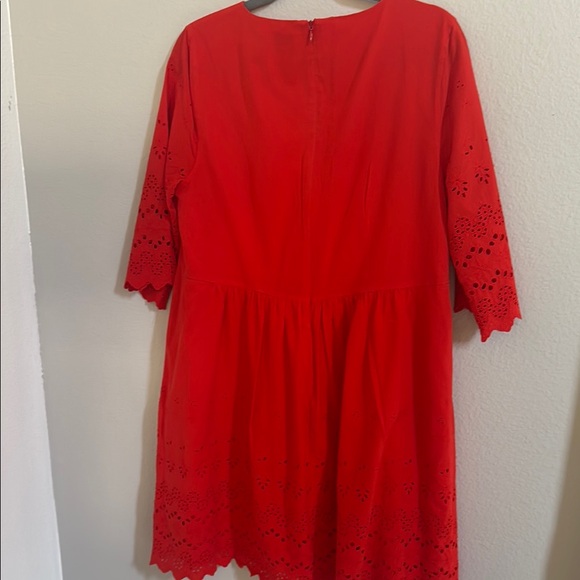 Madewell Vibrant Red V-Neck Dress size 10 - Picture 5 of 7